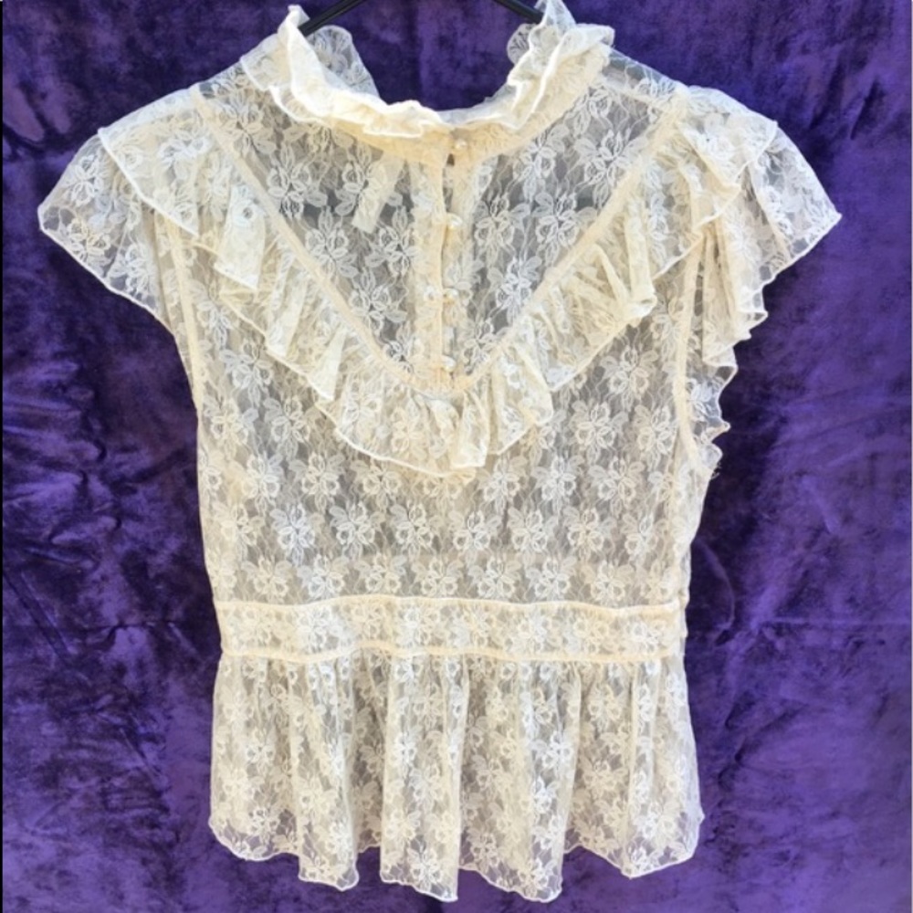Victorian lace blouse Free People in Cream boho